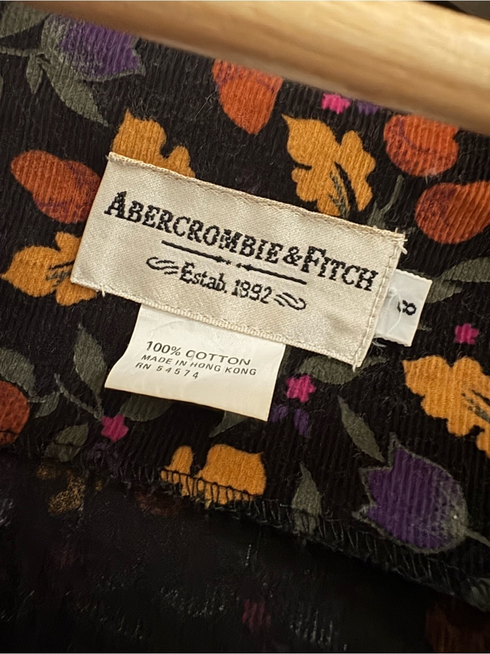 Vintage Abercrombie & Fitch corduroy autumn print dress - Picture 3 of 4